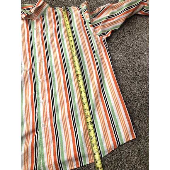 South Pole Men's Button Down Shirt Size XXL Long Sleeve White Orange Cotton - Picture 12 of 13